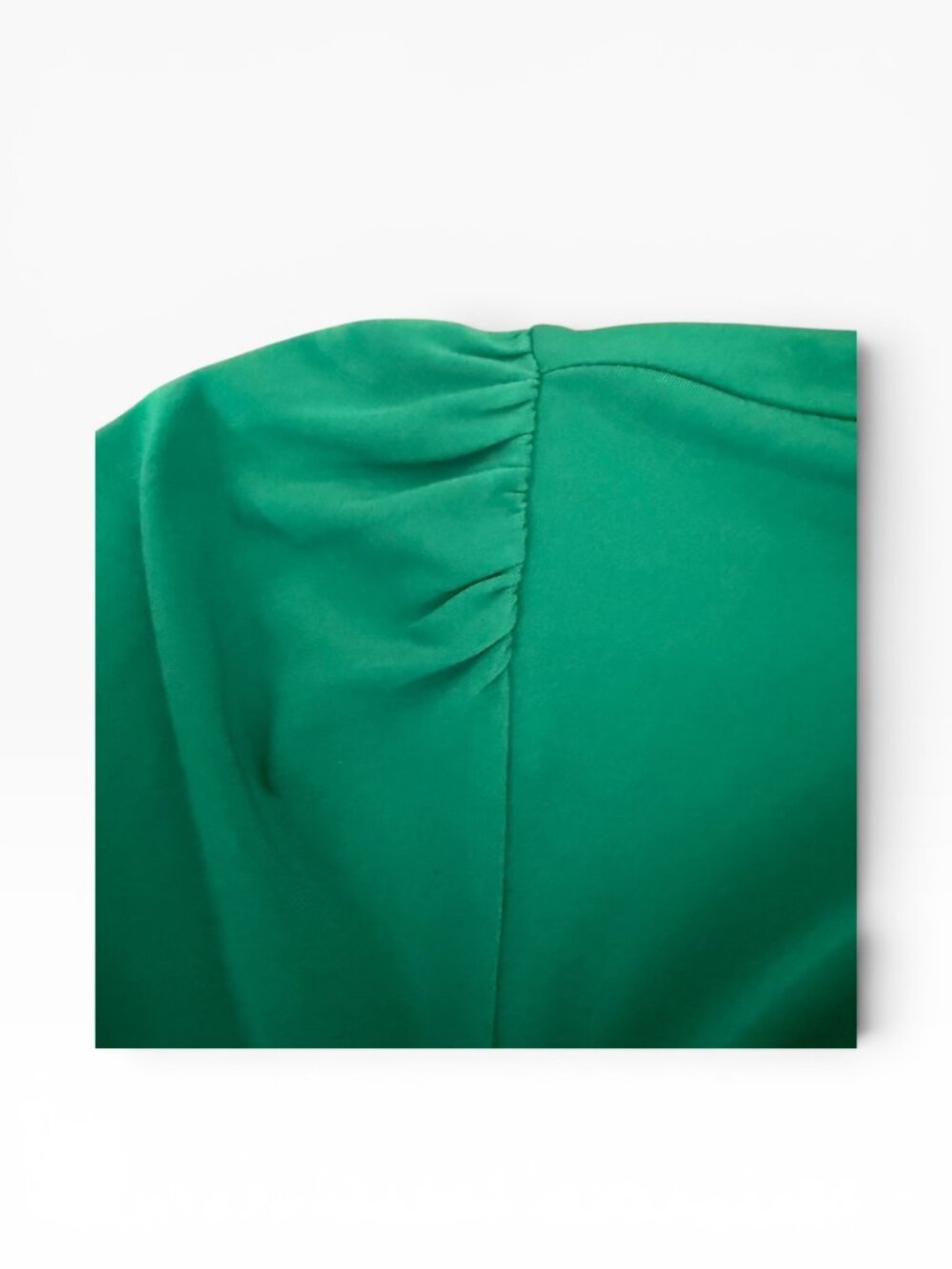 Ann Taylor Factory Women's Smocked Mock-Neck Blouse Size Medium- Emerald Green - Picture 5 of 12